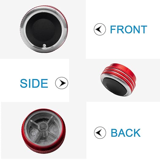 JDMCAR Compatible with Toyota Tacoma 2005-2015 A/C Air Conditioning Control Switch Knob Button, HVAC Control Knob Tacoma Heater Temperature HVAC Fan Control Knob (A Set of 3 Knobs) - Red - Image 3