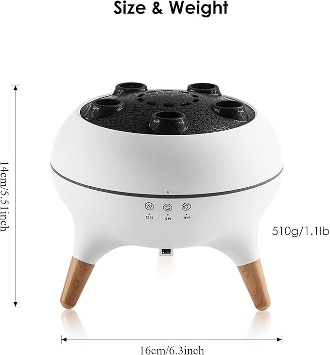Jellyfish Essential Oil Diffuser,250ml Ultrasonic Aromatherapy Humidifier with 5-Nozzle Mist Ring,Sound Pickup Music Sync,7-Color LED Night Light,Remote Control, Quiet Desktop Decor for Home Office - Image 7