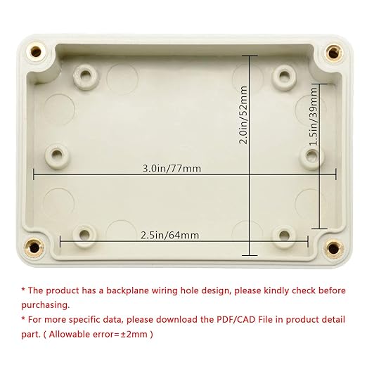LeMotech Waterproof Dustproof IP65 ABS Plastic Junction Box Universal Electric Project Enclosure Pale Gray 3.3 x 2.3 x 1.3 inch (83 x 58 x 33 mm) - Image 5