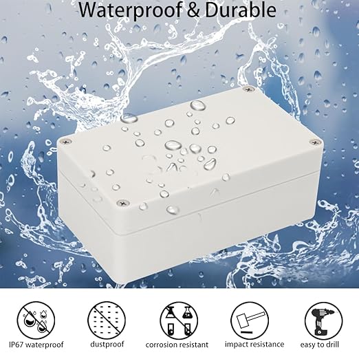 Project Box IP65 Waterproof Junction Box ABS Plastic Electrical Boxes DIY Electronic Project Case Power Enclosure White 4.53x3.54x2.17 inch (115 x 90 x55 mm) - Image 6