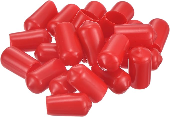 uxcell 20pcs Rubber End Caps 11.5mm ID Vinyl Round Tube Bolt Cap Cover Thread Protectors Red - Image 4