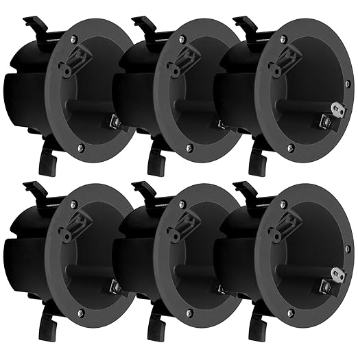 4" Old Work Outlet Black Round Box, 18 Cubic Inch PVC Plastic Round Junction Black Box, ETL Listed, Suitable for Residential Renovation，New House Upgrading(6 Pack) by YQMIGU