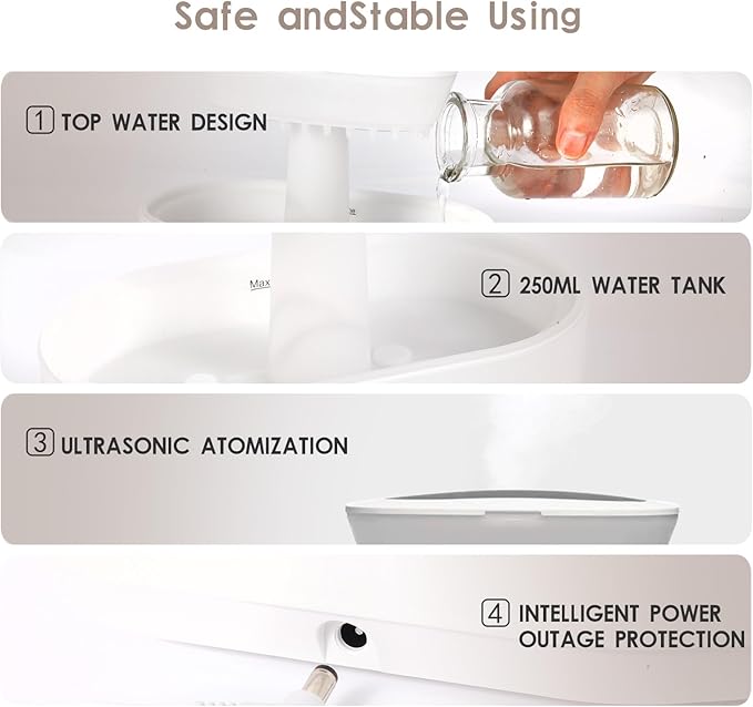 Rain Humidifier – Ultrasonic Rainfall Humidifier with Simulated Water Drop Effect, Quiet Mist for Bedroom, Office & Plants - Image 5