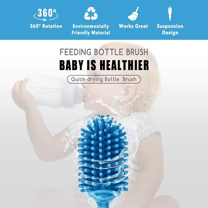 Silicone Bottle Cleaning Brush with Long Handle, Water Bottle Cleaner for Baby Bottles, Hydro Flask, Sports Bottle, Vase, Glassware, Perfect for Smaller Diameter Bottle Openings (Qty 1) - Image 6