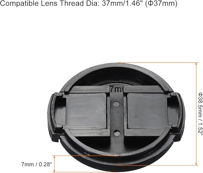 PATIKIL Camera Lens Cap, 2 Pack Sides Pinch Front Lens Cover with Microfiber Cleaning Cloth for 37mm Thread Universal DSLR Lenses for Nikon, for Fujifilm, for Pentax, for Leica - Image 2