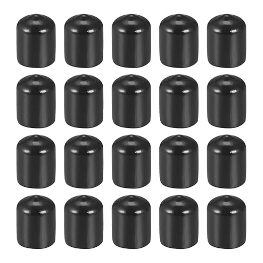 DMiotech 20 Pack 5/8" ID Black Screw Thread Protectors Rubber End Caps Bolt Covers for Screw Bolt Furniture Pipe by DMiotech