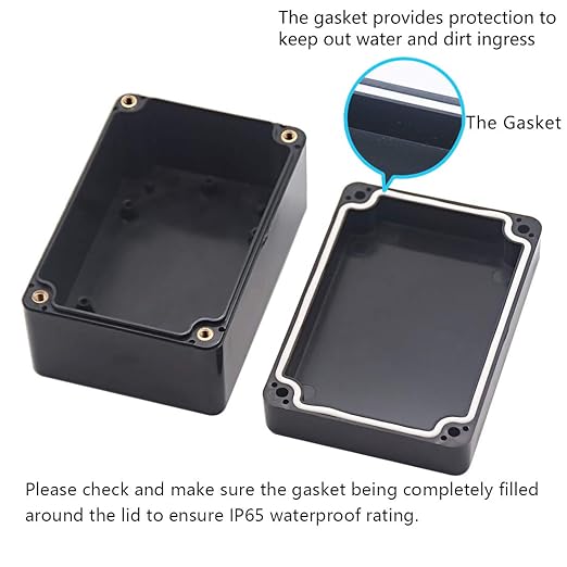 Junction Box, Zulkit Project Box IP65 Waterproof Outdoor Box ABS Plastic Electrical Boxes Electronic Enclosure Black 3.94 x 2.68 x 1.97 inch (100X68X50mm) (Pack of 2) - Image 4