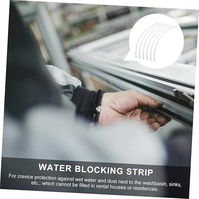 LIFKOME 6pcs Bathroom Water Baffle Sealing Strip Easy Install Silicone Shower Strip Water Retaining Tool - Image 4