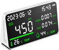 CIS 7-in-1 Air Quality Monitor, Indoor Humidity Monitor, Temperature, CO2, TVOC, HCHO, Time, Date Display Desktop Air Quality Tester, Air Quality Meters for Home Office Hotel Restaurant School by Unknown
