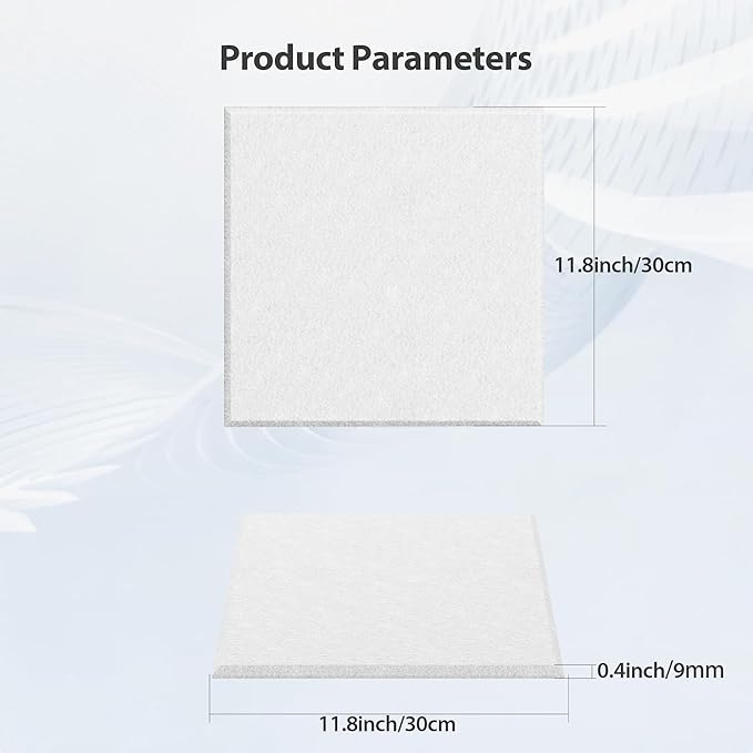 12 Pack Acoustic Panels Self Adhesive Sound Proof Foam, High Density Sound Acoustic Panel, 12X12X0.4 Inch Square Panels in Home, Office, Reccording Room, Studio,and more(Snow White) - Image 6