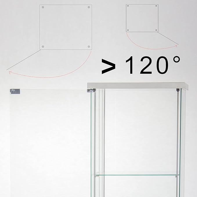 Yoluckea 4 Shelves Glass Display Cabinet with Door,Floor Standing Clear Glass Curio Cabinet Collection Display Case for Living Room Bedroom 64”x17”x14.5” White - Image 5