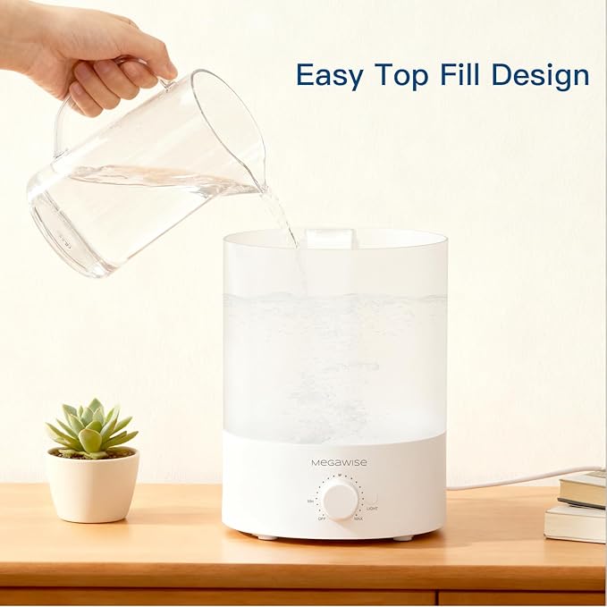 Cool Mist Humidifiers for Babies, Bedroom, Nursery, Home and Office | Super Quiet Ultrasonic Vaporizer, Large Top-Refill 3.5L, Essential Oil Diffuser, Auto Off, Easy Clean - Image 3