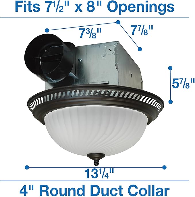 Air King DRLC701 Round Bath Fan with Light, Bronze - Image 6