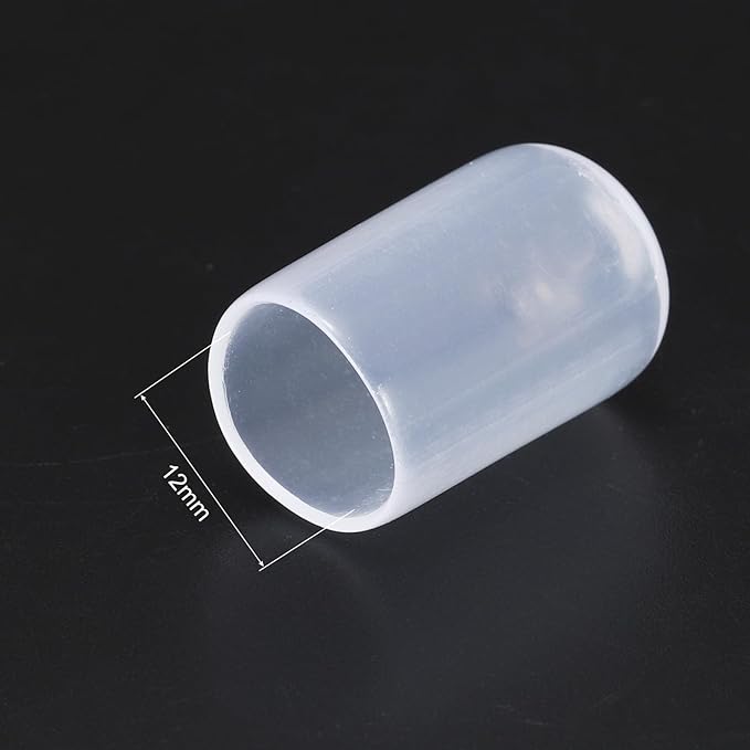 uxcell 20pcs Rubber End Caps 12mm(1/2") ID Vinyl PVC Round Tube Bolt Cap Cover Screw Thread Protectors Clear - Image 3