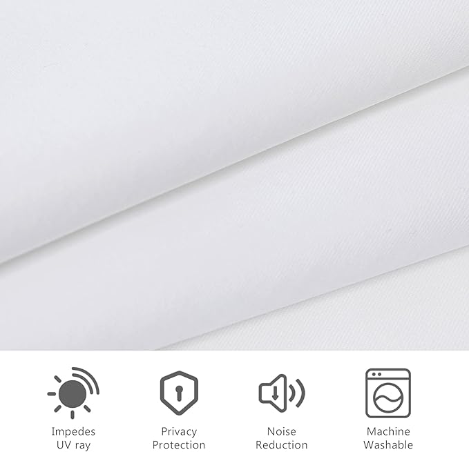 MYSKY HOME White Curtains for Bedroom, Grommet Room Darkening Curtains for Living Room, Vertical Blinds Privacy Thermal Insulated Curtains, 1 Curtain Panel, 52 x 84 Inch, Pure White - Image 7