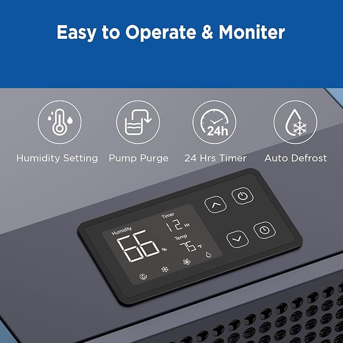 190 Pints Commercial Dehumidifier with Pump Portable Industrial Heavy Duty Moisture Removal Dehumidifiers for Basements with Auto Drain,Powerful Humidity Control for Large Spaces - Image 7