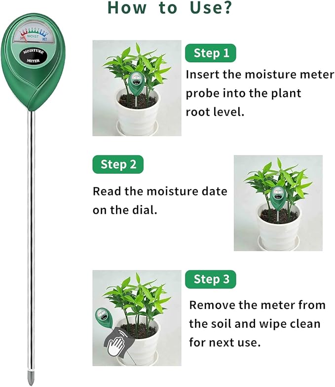 Soil Moisture Meter, Long Probe Soil Moisture Monitor for House Plants, Soil Hygrometer Moisture Sensor for Indoor & Outdoor, Garden, Farm, Lawn Plant Care, No Battery Needed(Green) - Image 5