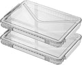 2 Pack Clear Plastic File Boxes w/Latching Lids, Stackable A4 Storage (‎White Latches, Small) by RHONZHAO