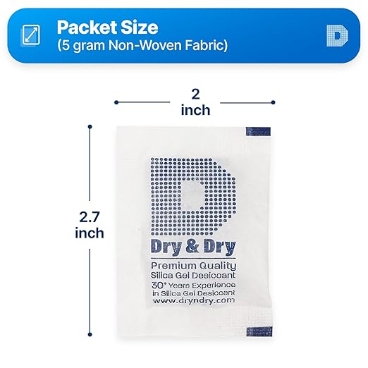 Dry & Dry 5 Gram [3000 Packets] Silica Gel Packets, Desiccants - Rechargeable Fabric Silica Gel Packs, Silica Gel, Silica Packets, Desiccant Packs for Storage - Image 6