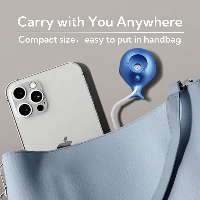 Portable Small Humidifier Dual Nozzle - Large Cool Mist Humidifiers Double Spray Ports, Water Shortage Protection, Ultra-Quiet, Mini Humidifier for Bedroom Plants Office Car Travel (Whale Tankless) - Image 7