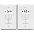 LIDER Humidity Sensor Switch and Motion Sensor Light Switch, PIR Sensor, Humidity Detection, Occupancy/Vacancy, No Neutral Required, ¼ HP, 1-Pole, UL Listed, White, Wall Plate Included, 2 Pack by LIDER
