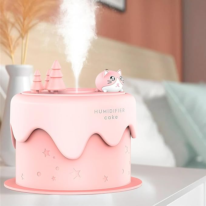 Cute Pet Humidifier, TV Humidifier, USB Plug in Use, Desktop Silent Spray, High Appearance Level Gifts (Pink Cat Cake) - Image 7