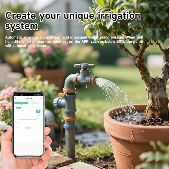Zigbee Smart Soil Sensor, Temperature and Moisture Meter with Tuya App Control, Garden and Greenhouse Monitor - Image 5