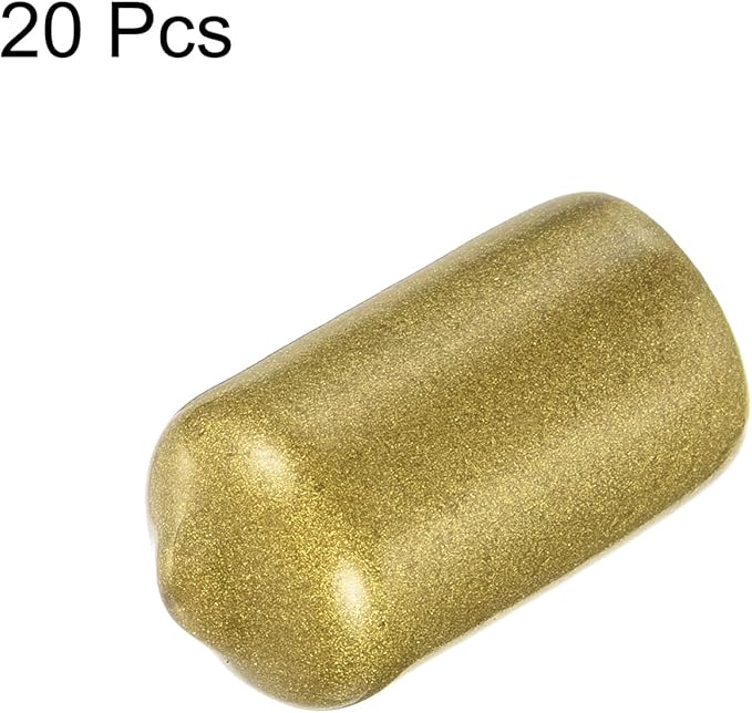 uxcell 20pcs Rubber End Caps 1/2"(12mm) ID Vinyl Round Tube Bolt Cap Cover Thread Protectors Gold - Image 2