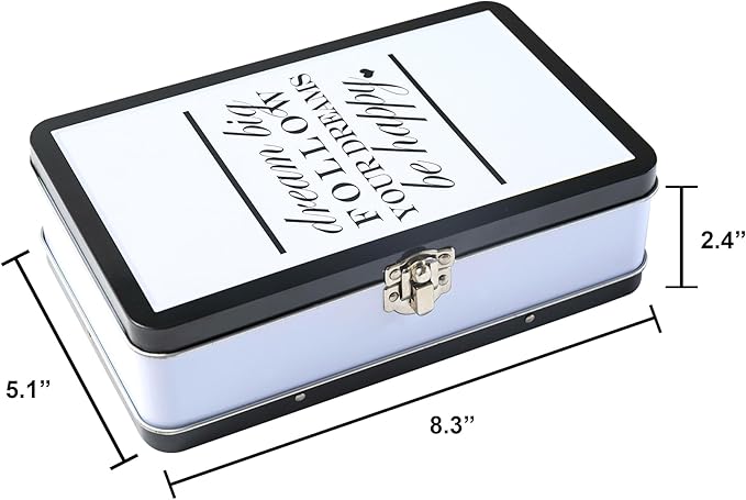 DAHO Metal Storage Box with Hinge for Office, School, Home, Makeup, Arts & Crafts and Accessories (Follow Your Heart) - Image 5