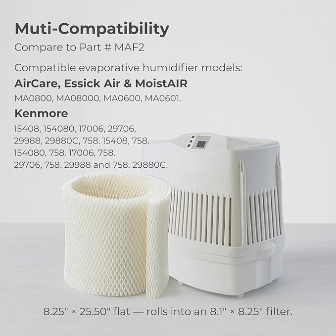 Nispira MAF2 Humidifier Super Wick Wicking Filter Replacement Compatible with Essick AIRCARE MAF2 Moist Air Sears Kenmore - Image 2