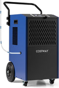 COSTWAY 154 Pints Commercial Dehumidifier with Pump, Portable Industrial Heavy Duty Large Dehumidifier with Drain Hoses for Basements, Job Sites (Navy) by COSTWAY