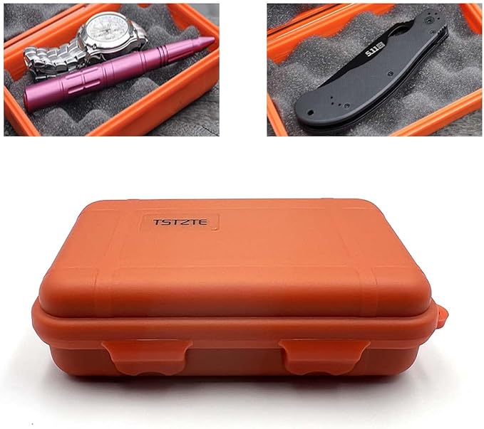 Anti-Pressure Shockproof Container Box Plastic Dry Storage Box with Foam Floating Survivor Dry Case for Outdoors (Orange) - Image 4