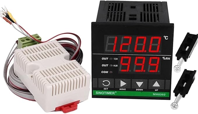 Temperature Humidity Controller, MH0302 Panel Mounted Digital Temperature and Humidity Controller Sensor by Unknown