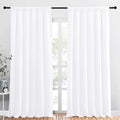 NICETOWN White Bedroom Curtain Panels - Multi-Function Noise Reducing Performance Window Treatment Thermal Insulated Rod Pocket Room Darkening Drapes for Nursery (2 Panels, 70 in x 95 in (W x L)) by NICETOWN