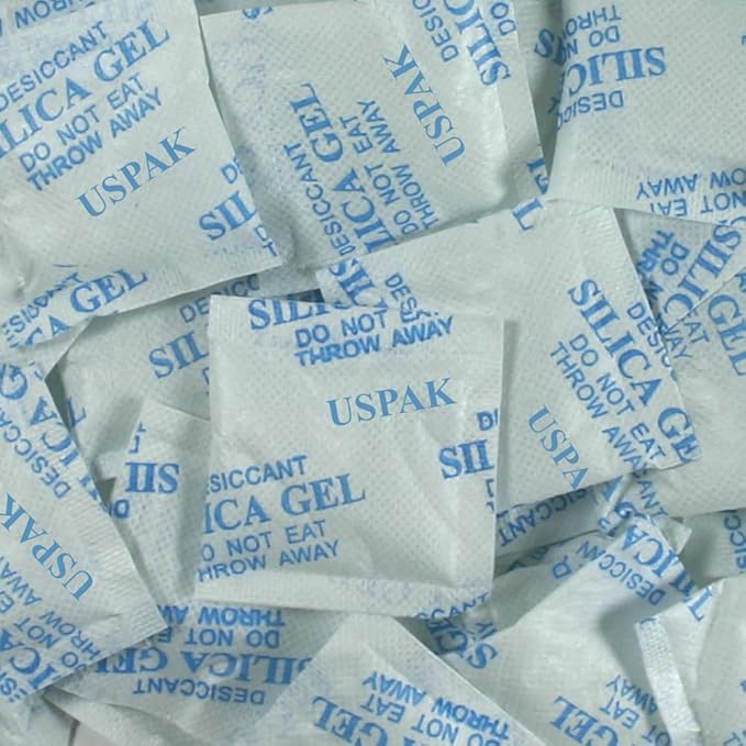 USPak Silica Gel Desiccant Packs 5 Gram 50 Packets Drying Agent Moisture Absorber Dehumidifiers for Storage Food Safes by Sohler