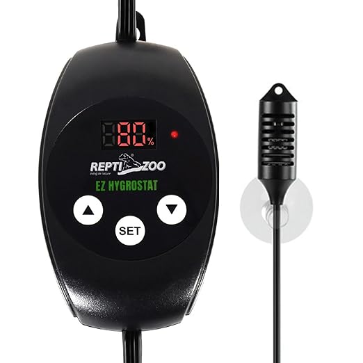 REPTI ZOO Reptile Digital Hygrometer Controller LED Humidistat Reptile Humidity Control for Reptile Terrariums Tank Reptile Humidifier Fogger Mushroom Greenhouse by REPTIZOO