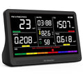 16 in 1 Air Quality Monitor Indoor 7" Display 9 AQI+7 AQI Alerts, CO2 Monitor Air Quality Tester for CO2, TVOC, PM2.5 PM1.0 PM10, HCHO Temperature Humidity AQI & Time Air Quality Meter for Home by YNAK