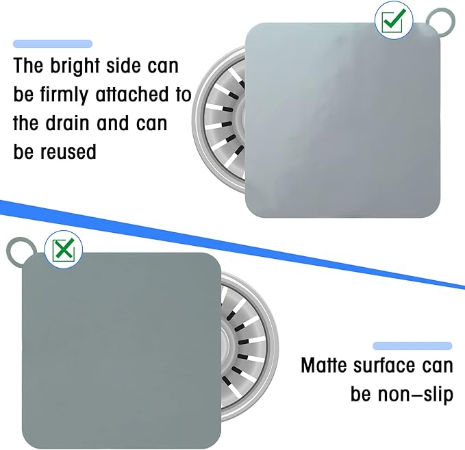 Yinkin 6 Pcs Drain Covers to Keep Bugs Out Silicone Shower Floor Tub Stoppers Bathtub Drain Stoppers Sewer Anti-Odor Mats Deodorizing Plugs for Bathroom(4.72 x 4.72 Inch,Square,Grey and White) - Image 3