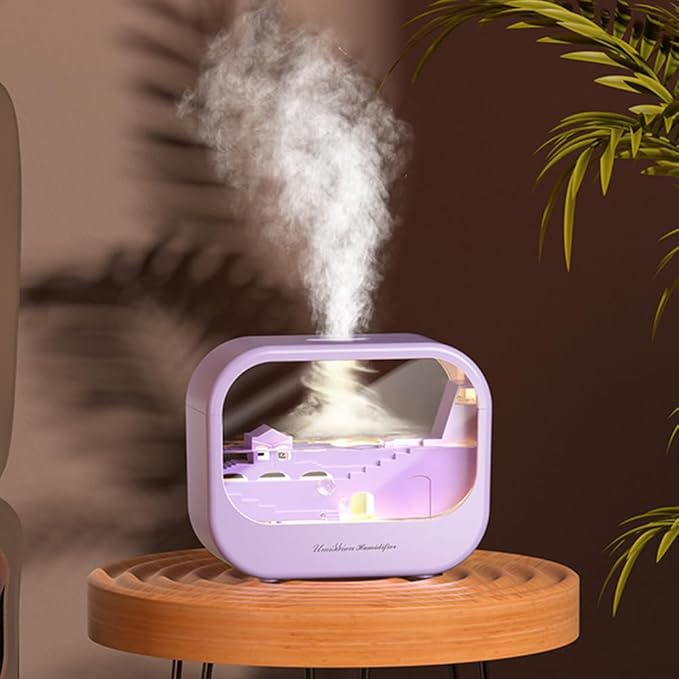 Essential Oil Diffuser, Cute Humidifier with 7 LED Light Colors, Waterless Auto Shut-Off & Timer Setting Cool Mist Humidifier Diffuser for Spa Home Yoga Office Bedroom(Purple) by Dgffan