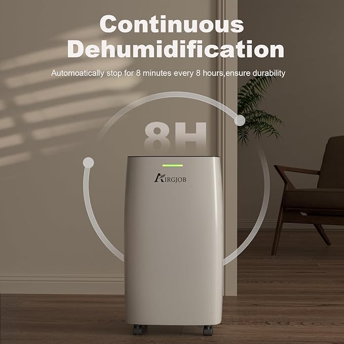 32-Pint Dehumidifier for Basement and Large Room - 2000 Sq. Ft, Quiet Dehumidifier for Large Capacity Room Home Bathroom Basements - Auto Continuous Drain Remove Moisture with Child Lock - Image 2