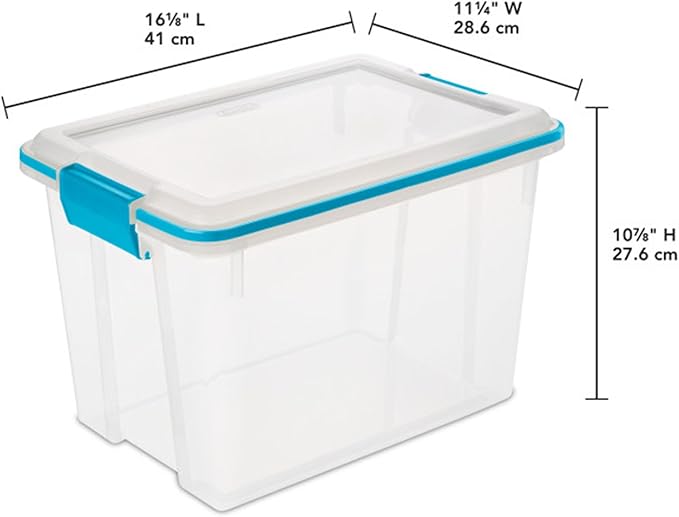 Sterilite 18-Pack Gasket Box, Weather-Resistant Storage Bins with Latching Lids, 20 Quart - Heavy-Duty Organizing Containers for Closet, Bathroom, and Office - Image 3