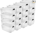 Sterilite 16-Pack Ultra Latching Box, Storage Bins with Lids, Clear Plastic, 116 Quart - Heavy-Duty Organizing Containers for Closet, Bathroom, and Office by Sterilite