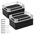 LeMotech Junction Box with Clear Cover IP65 Waterproof Project Box Dustproof ABS Plastic Electrical Project Boxes Universal Enclosure, Black 3.9"x 2.6"x 1.9"(100x68x50mm)(Pack of 2) by LeMotech