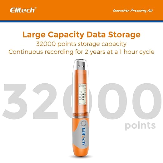 Elitech RC-51H USB Temperature Data Logger Reusable Digital Recorder Medical Refrigerator Thermometer Programmable Monitor 32000 Points High Accuracy (50 Packs) - Image 3