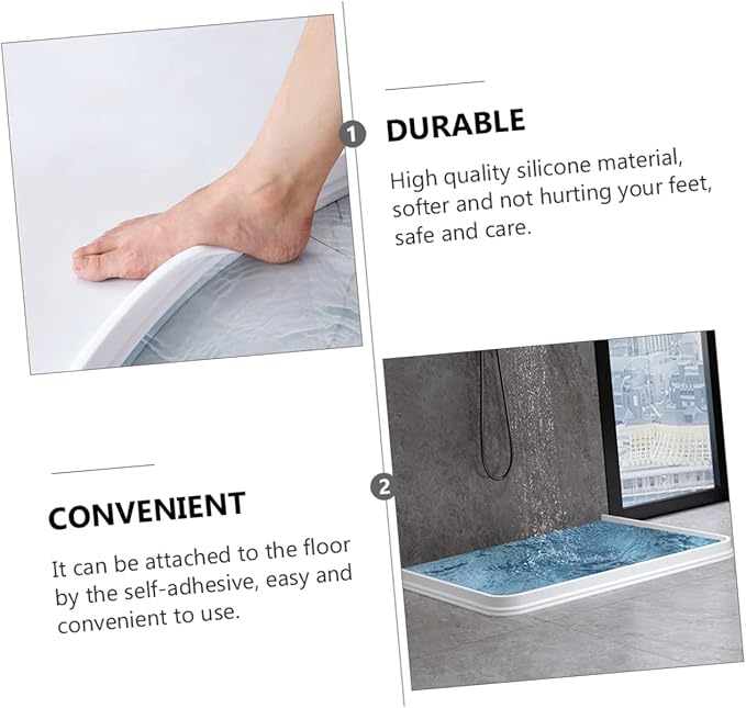 1m Bendable Water Retaining Strip for Shower and Bathroom Self-Adhesive Baffle Flexible Silicone Water Barrier for Dry and Wet Separation Easy to Clean - Image 5
