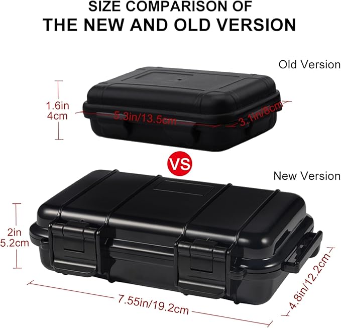 Ejoyous Waterproof Dry Storage Box, Waterproof Box Plastic Survival Container Shockproof Dry Storage Case with 2 U Shape Buckle for Fishing Camping Hiking - Image 3