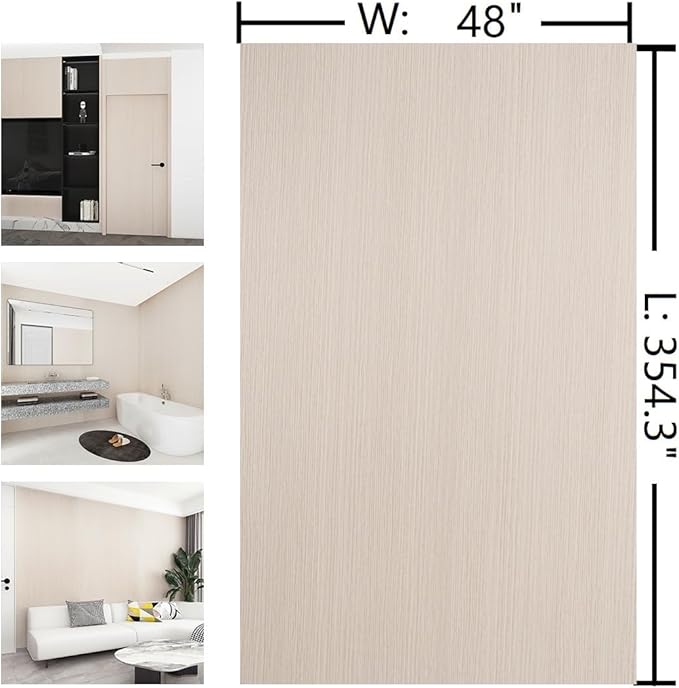 Extra Wide 48"x354" Thicken Off White Wood Grain Peel and Stick Wallpaper Wood Vinyl Waterproof Self Adhesive Ash Textured Wood Contact Paper for Furniture Walls Air Guide Slot Design Wood Wall Paper - Image 7