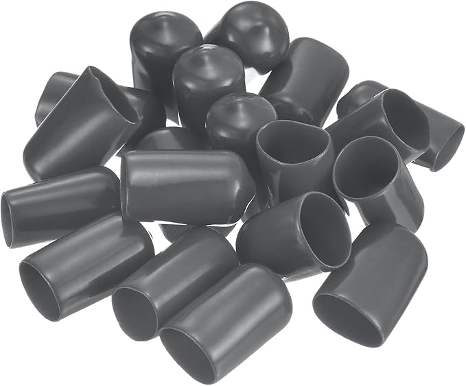 uxcell 20pcs Rubber End Caps 13.5mm ID Vinyl Round Tube Bolt Cap Cover Thread Protectors Dark Grey - Image 4
