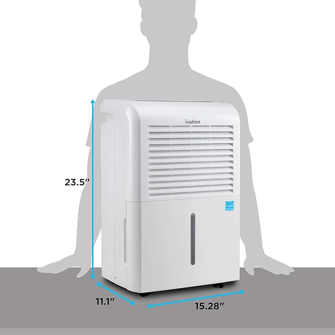 Ivation 4,500 Sq Ft Smart Wi-Fi Energy Star Dehumidifier with App, Continuous Drain Hose Connector, Programmable Humidity, 2.25 Gal Reservoir for Medium and Large Rooms (4,500 Sq Ft) - Image 8