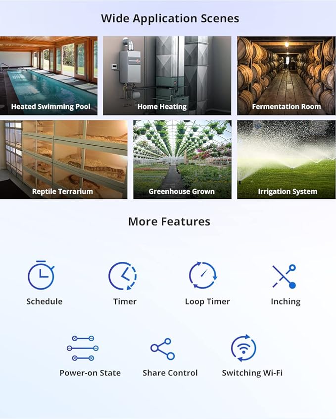 Smilewolf TH Elite 16A/20A WiFi Smart Switch Temperature and Humidity Monitoring Switch Smart Home work with DS18B20/ THS01/ RL560 (THR316D) - Image 8